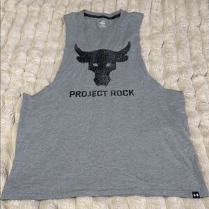 Men’s Muscle Under Armour Project Rock Gray Tank
